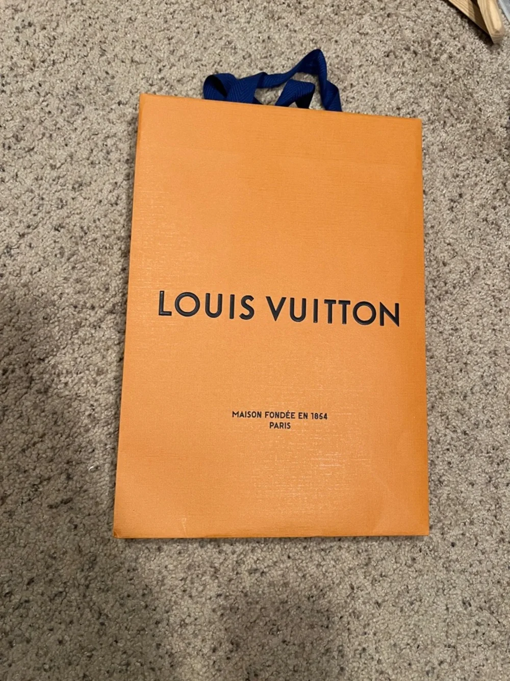 Louis Vuitton Orange Shopping Bag with Navy Ribbon